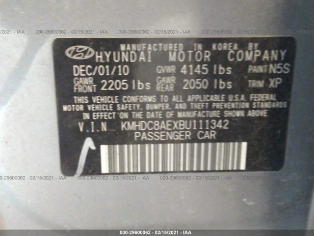 Photo 8 VIN: KMHDC8AEXBU111342 - HYUNDAI ELANTRA TOURING 