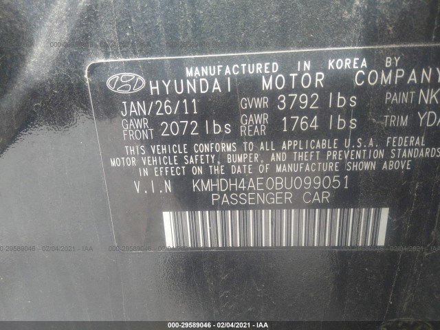 Photo 8 VIN: KMHDH4AE0BU099051 - HYUNDAI ELANTRA 