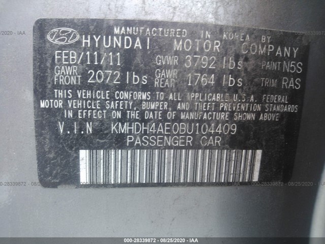 Photo 8 VIN: KMHDH4AE0BU104409 - HYUNDAI ELANTRA 