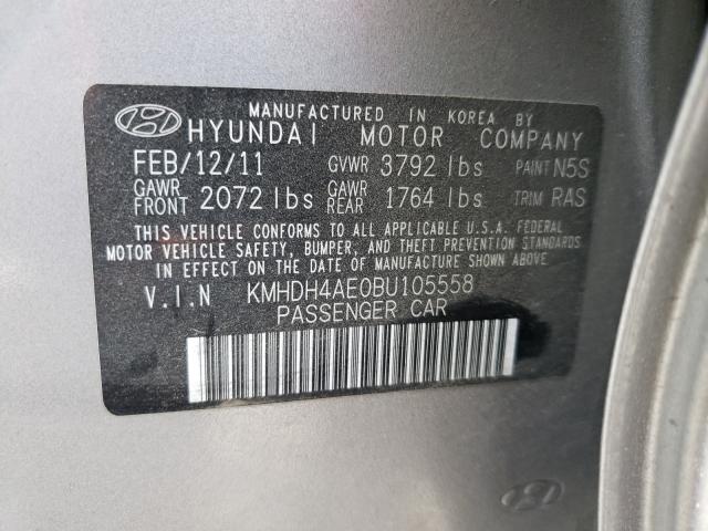 Photo 9 VIN: KMHDH4AE0BU105558 - HYUNDAI ELANTRA GL 