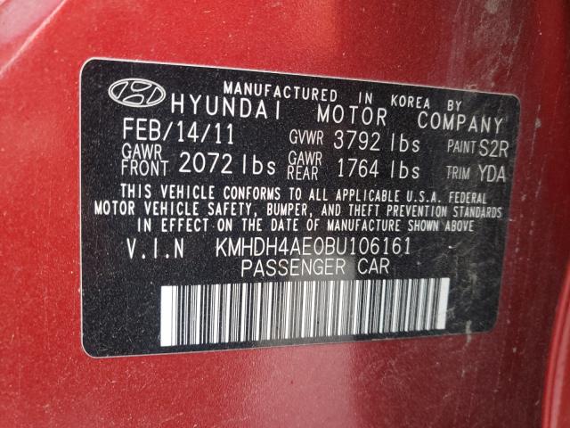 Photo 9 VIN: KMHDH4AE0BU106161 - HYUNDAI ELANTRA GL 