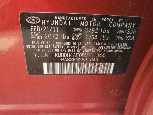 Photo 11 VIN: KMHDH4AE0BU111344 - HYUNDAI ELANTRA GL 