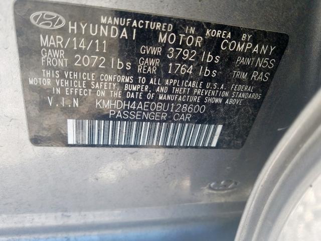 Photo 9 VIN: KMHDH4AE0BU128600 - HYUNDAI ELANTRA GL 