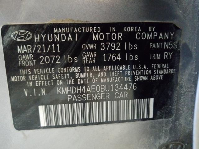 Photo 9 VIN: KMHDH4AE0BU134476 - HYUNDAI ELANTRA GL 