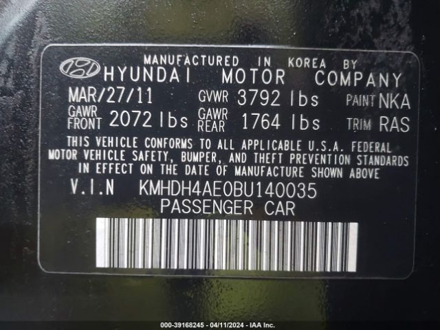 Photo 8 VIN: KMHDH4AE0BU140035 - HYUNDAI ELANTRA 