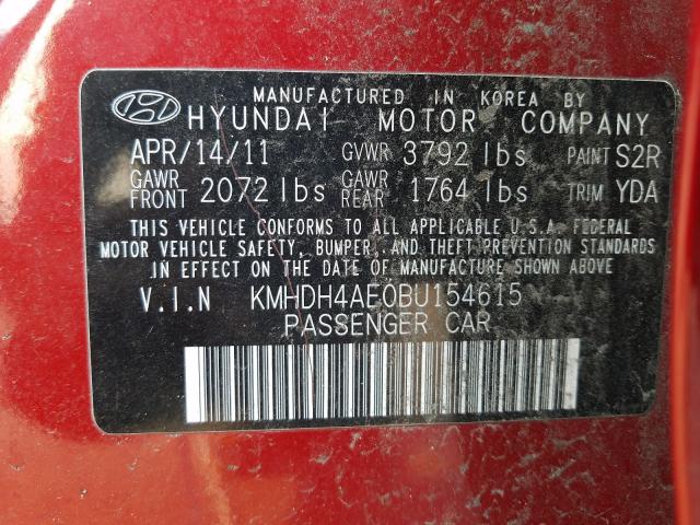 Photo 9 VIN: KMHDH4AE0BU154615 - HYUNDAI ELANTRA 