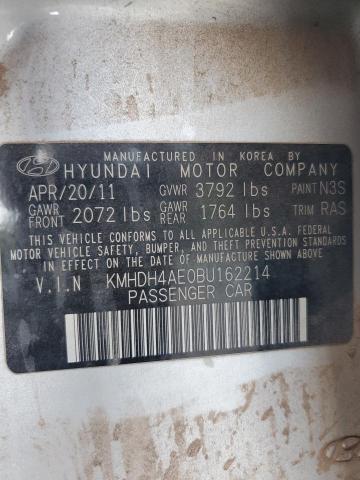 Photo 11 VIN: KMHDH4AE0BU162214 - HYUNDAI ELANTRA GL 