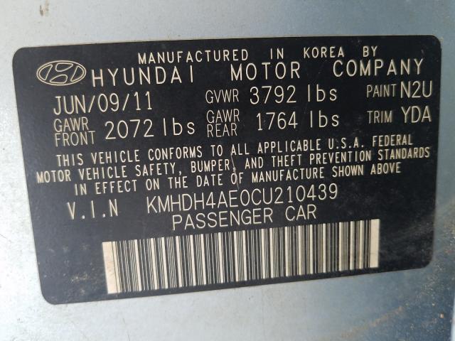 Photo 9 VIN: KMHDH4AE0CU210439 - HYUNDAI ELANTRA GL 