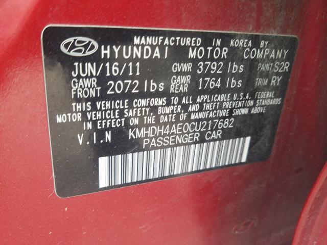 Photo 9 VIN: KMHDH4AE0CU217682 - HYUNDAI ELANTRA GL 