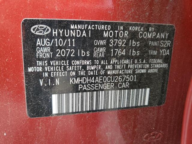 Photo 12 VIN: KMHDH4AE0CU267501 - HYUNDAI ELANTRA GL 