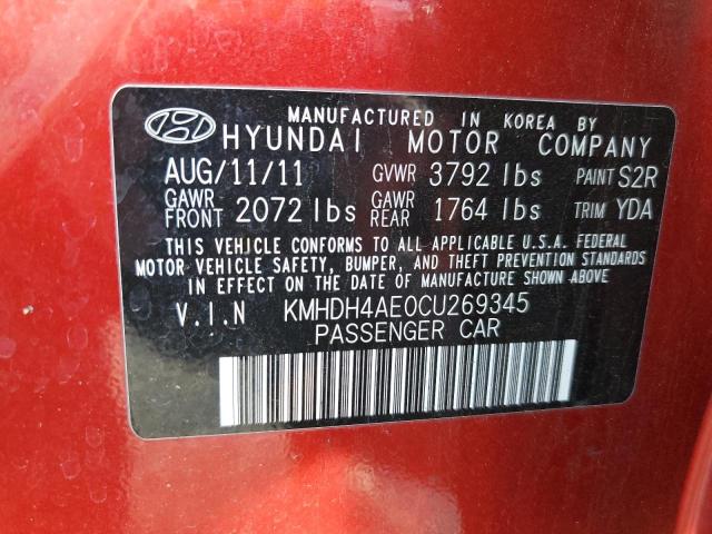 Photo 11 VIN: KMHDH4AE0CU269345 - HYUNDAI ELANTRA GL 