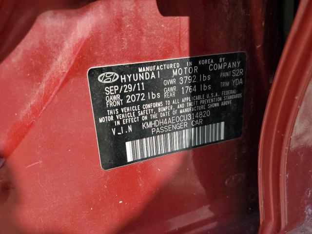 Photo 11 VIN: KMHDH4AE0CU314820 - HYUNDAI ELANTRA GL 