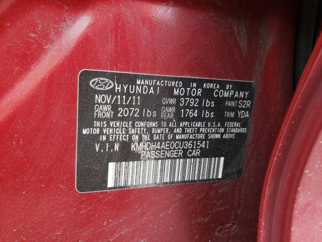 Photo 12 VIN: KMHDH4AE0CU361541 - HYUNDAI ELANTRA GL 