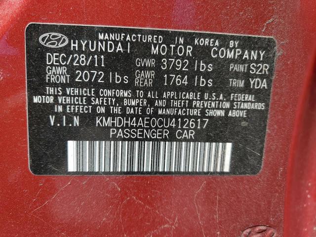 Photo 11 VIN: KMHDH4AE0CU412617 - HYUNDAI ELANTRA GL 