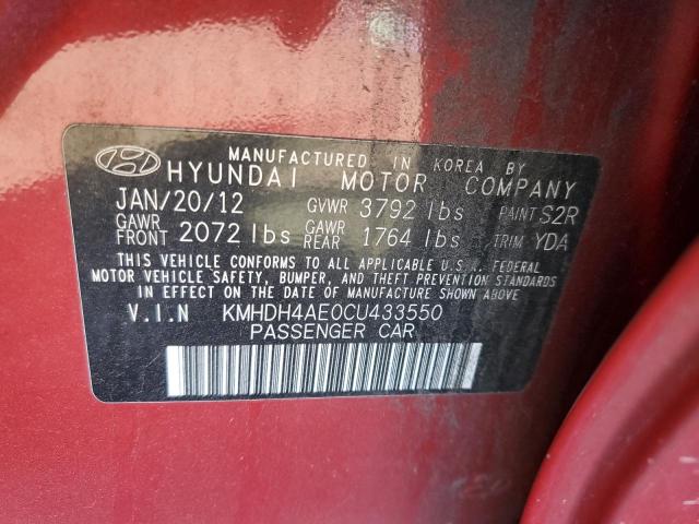 Photo 11 VIN: KMHDH4AE0CU433550 - HYUNDAI ELANTRA 