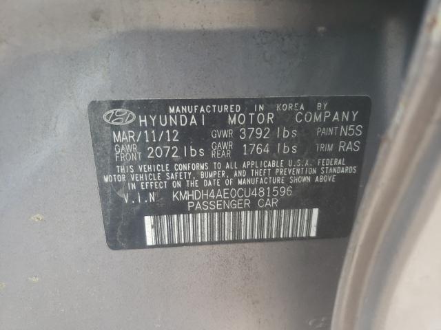 Photo 9 VIN: KMHDH4AE0CU481596 - HYUNDAI ELANTRA GL 