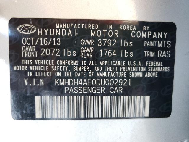 Photo 9 VIN: KMHDH4AE0DU002921 - HYUNDAI ELANTRA GL 