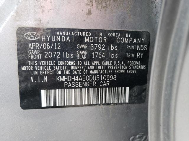 Photo 11 VIN: KMHDH4AE0DU510998 - HYUNDAI ELANTRA GL 