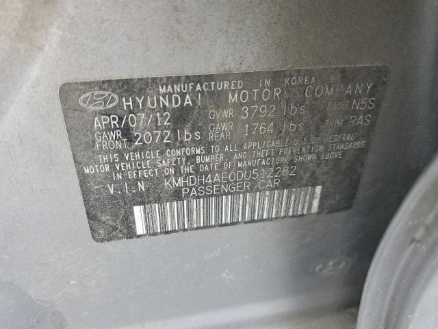 Photo 11 VIN: KMHDH4AE0DU512282 - HYUNDAI ELANTRA GL 