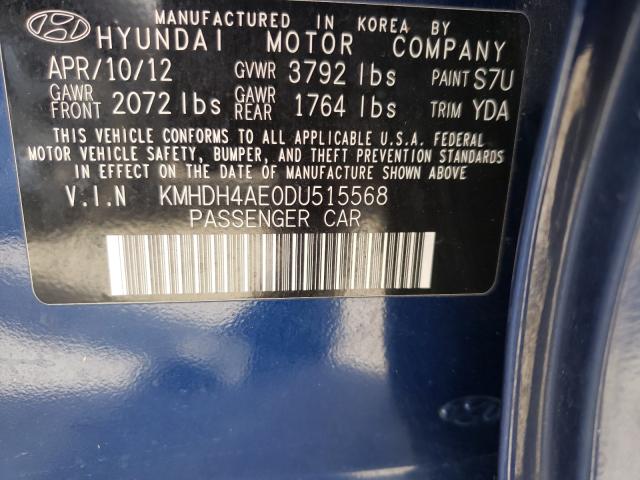 Photo 9 VIN: KMHDH4AE0DU515568 - HYUNDAI ELANTRA GL 