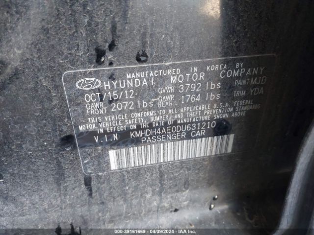 Photo 8 VIN: KMHDH4AE0DU631210 - HYUNDAI ELANTRA 