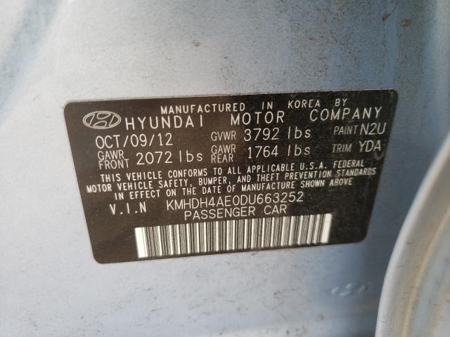 Photo 9 VIN: KMHDH4AE0DU663252 - HYUNDAI ELANTRA GL 