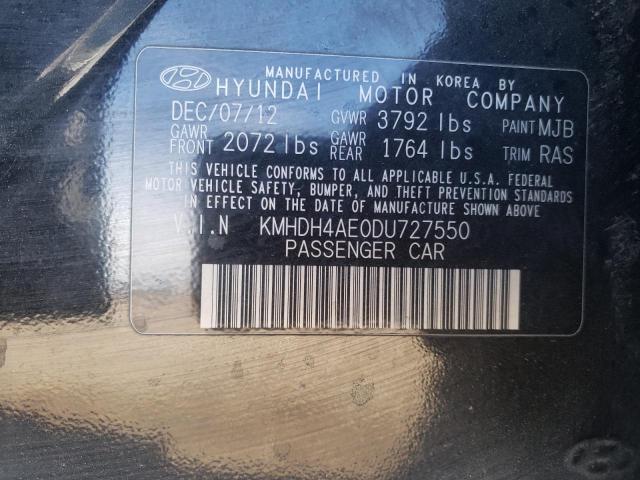 Photo 9 VIN: KMHDH4AE0DU727550 - HYUNDAI ELANTRA GL 