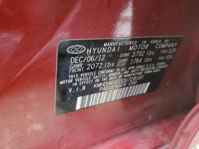 Photo 9 VIN: KMHDH4AE0DU728181 - HYUNDAI ELANTRA GL 