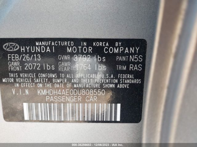 Photo 8 VIN: KMHDH4AE0DU808550 - HYUNDAI ELANTRA 