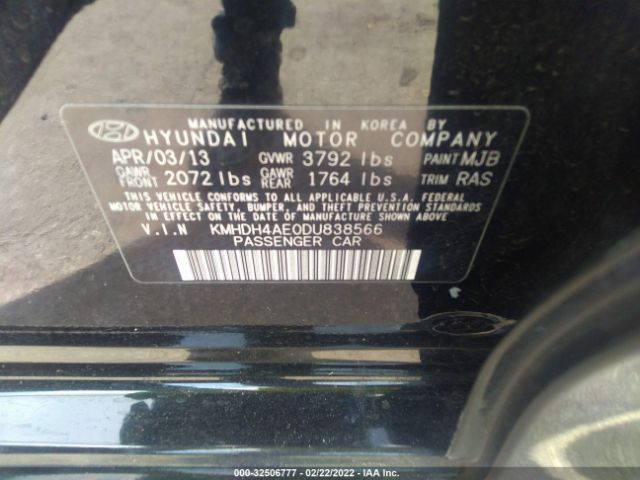 Photo 8 VIN: KMHDH4AE0DU838566 - HYUNDAI ELANTRA 