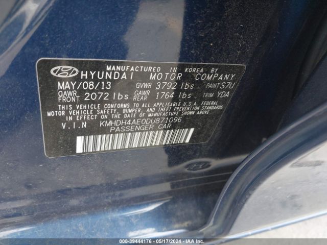 Photo 8 VIN: KMHDH4AE0DU871096 - HYUNDAI ELANTRA 