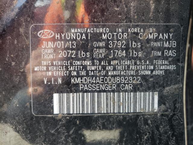 Photo 9 VIN: KMHDH4AE0DU892322 - HYUNDAI ELANTRA GL 