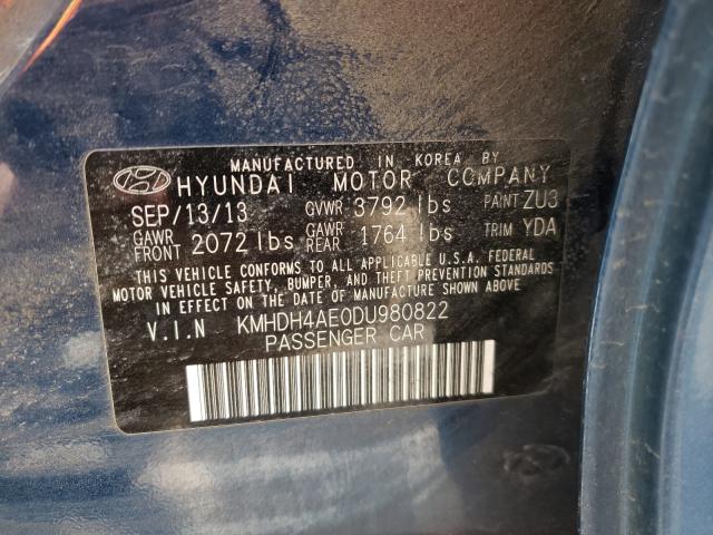 Photo 9 VIN: KMHDH4AE0DU980822 - HYUNDAI ELANTRA GL 