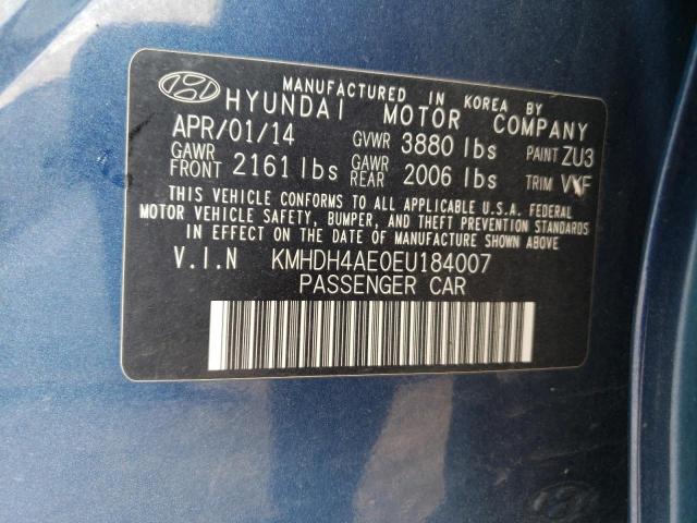 Photo 11 VIN: KMHDH4AE0EU184007 - HYUNDAI ELANTRA SE 