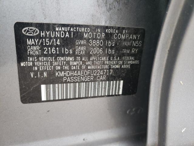 Photo 9 VIN: KMHDH4AE0FU224717 - HYUNDAI ELANTRA SE 