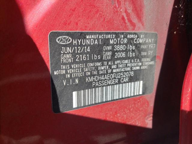 Photo 11 VIN: KMHDH4AE0FU252078 - HYUNDAI ELANTRA SE 