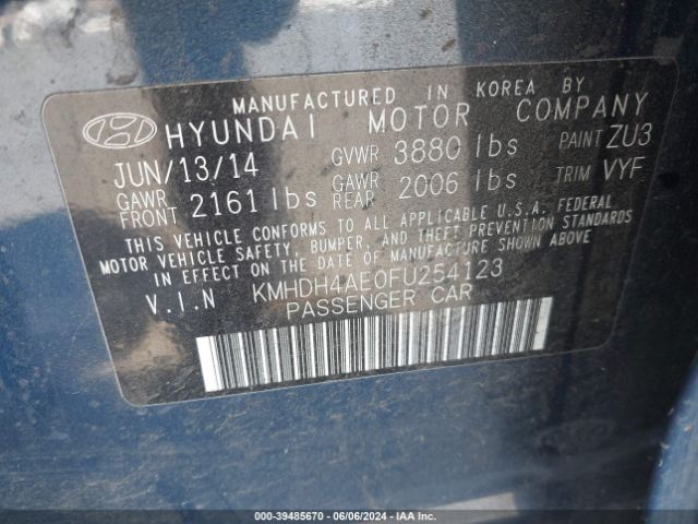 Photo 8 VIN: KMHDH4AE0FU254123 - HYUNDAI ELANTRA 