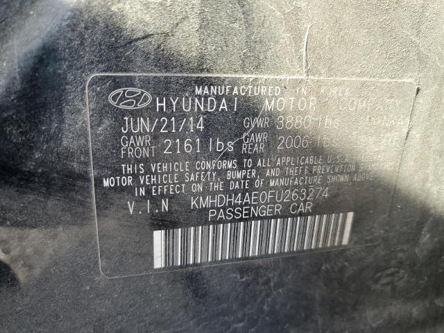 Photo 12 VIN: KMHDH4AE0FU263274 - HYUNDAI ELANTRA 