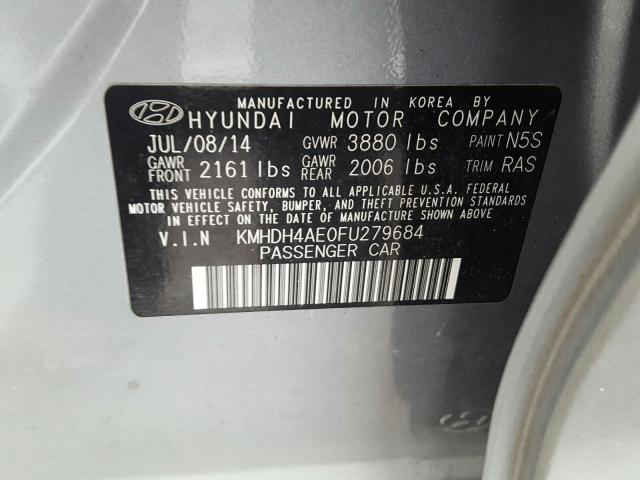 Photo 9 VIN: KMHDH4AE0FU279684 - HYUNDAI ELANTRA SE 