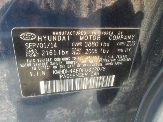 Photo 9 VIN: KMHDH4AE0FU322078 - HYUNDAI ELANTRA SE 