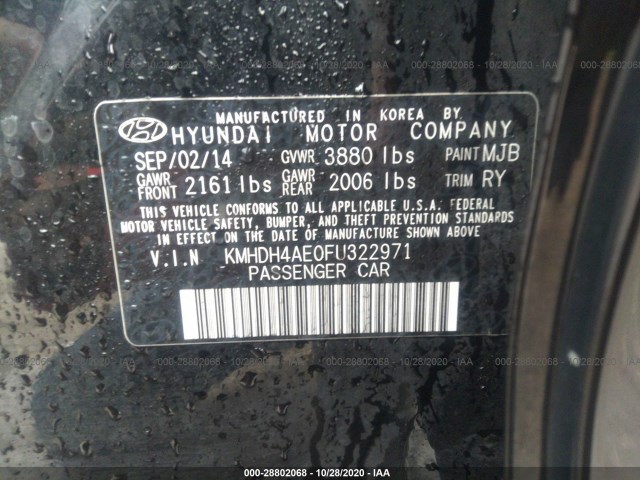 Photo 8 VIN: KMHDH4AE0FU322971 - HYUNDAI ELANTRA 