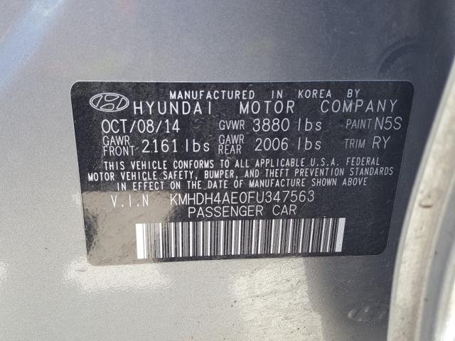 Photo 9 VIN: KMHDH4AE0FU347563 - HYUNDAI ELANTRA SE 