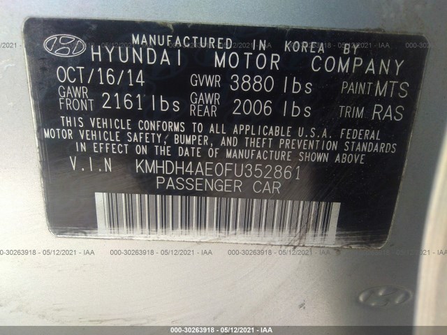 Photo 8 VIN: KMHDH4AE0FU352861 - HYUNDAI ELANTRA 