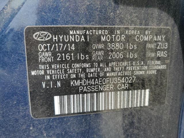 Photo 11 VIN: KMHDH4AE0FU354027 - HYUNDAI ELANTRA 