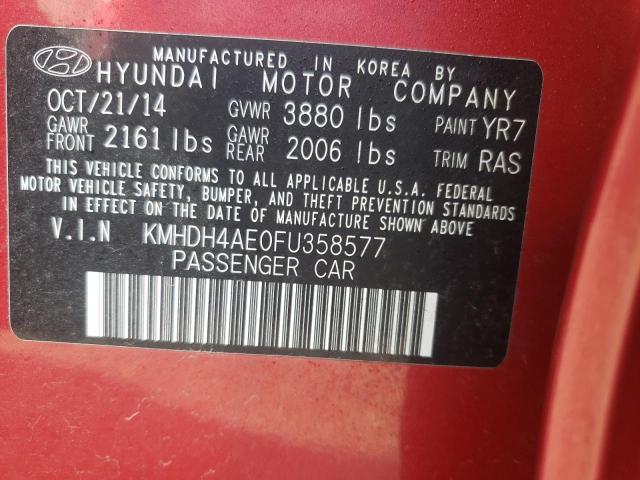 Photo 9 VIN: KMHDH4AE0FU358577 - HYUNDAI ELANTRA SE 