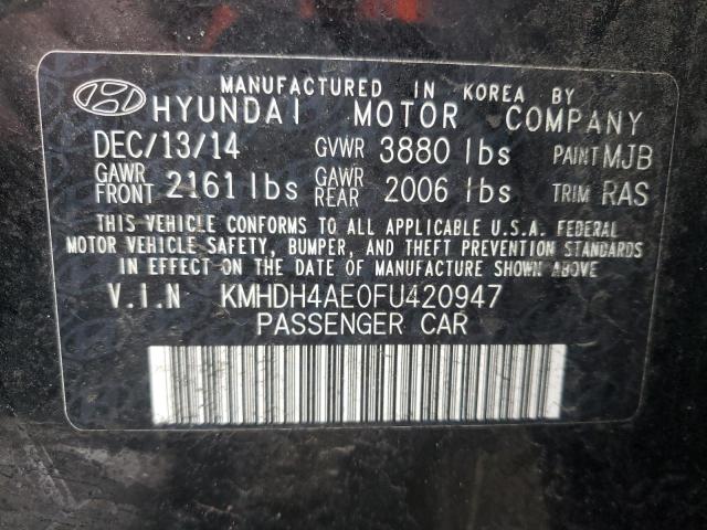 Photo 9 VIN: KMHDH4AE0FU420947 - HYUNDAI ELANTRA SE 