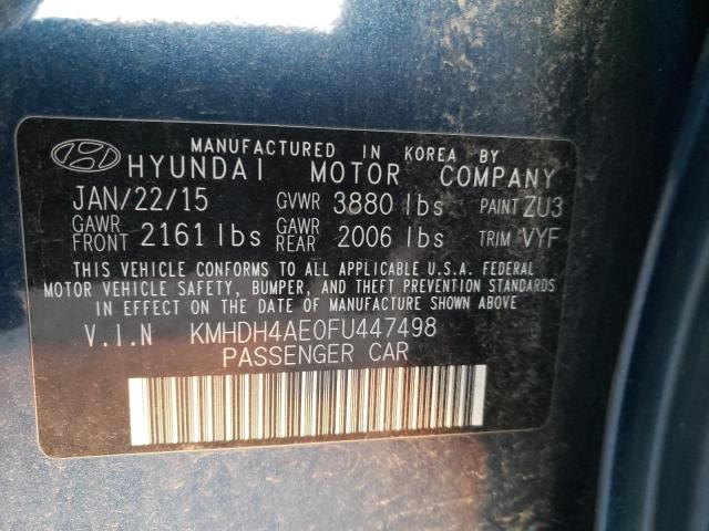 Photo 9 VIN: KMHDH4AE0FU447498 - HYUNDAI ELANTRA SE 