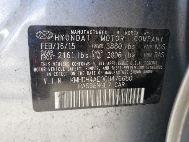 Photo 9 VIN: KMHDH4AE0GU476680 - HYUNDAI ELANTRA SE 