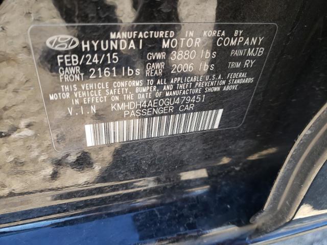 Photo 9 VIN: KMHDH4AE0GU479451 - HYUNDAI ELANTRA SE 