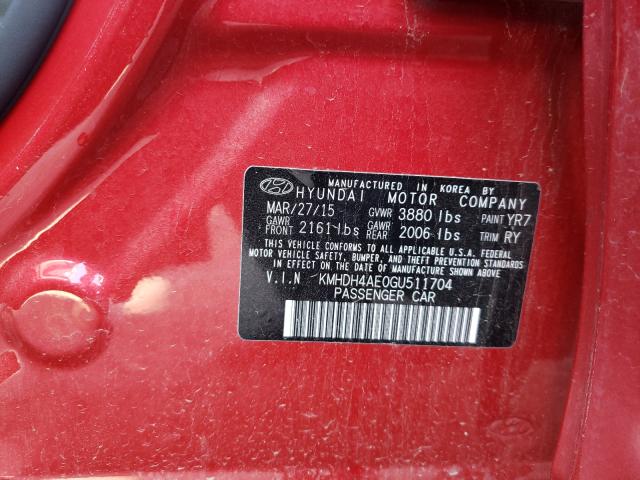 Photo 9 VIN: KMHDH4AE0GU511704 - HYUNDAI ELANTRA SE 